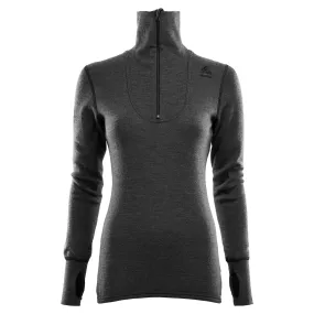 Aclima DoubleWool Polo with Zip Woman Marengo/Jet Black | Buy Aclima DoubleWool Polo with Zip Woman Marengo/Jet Black here | Outnorth