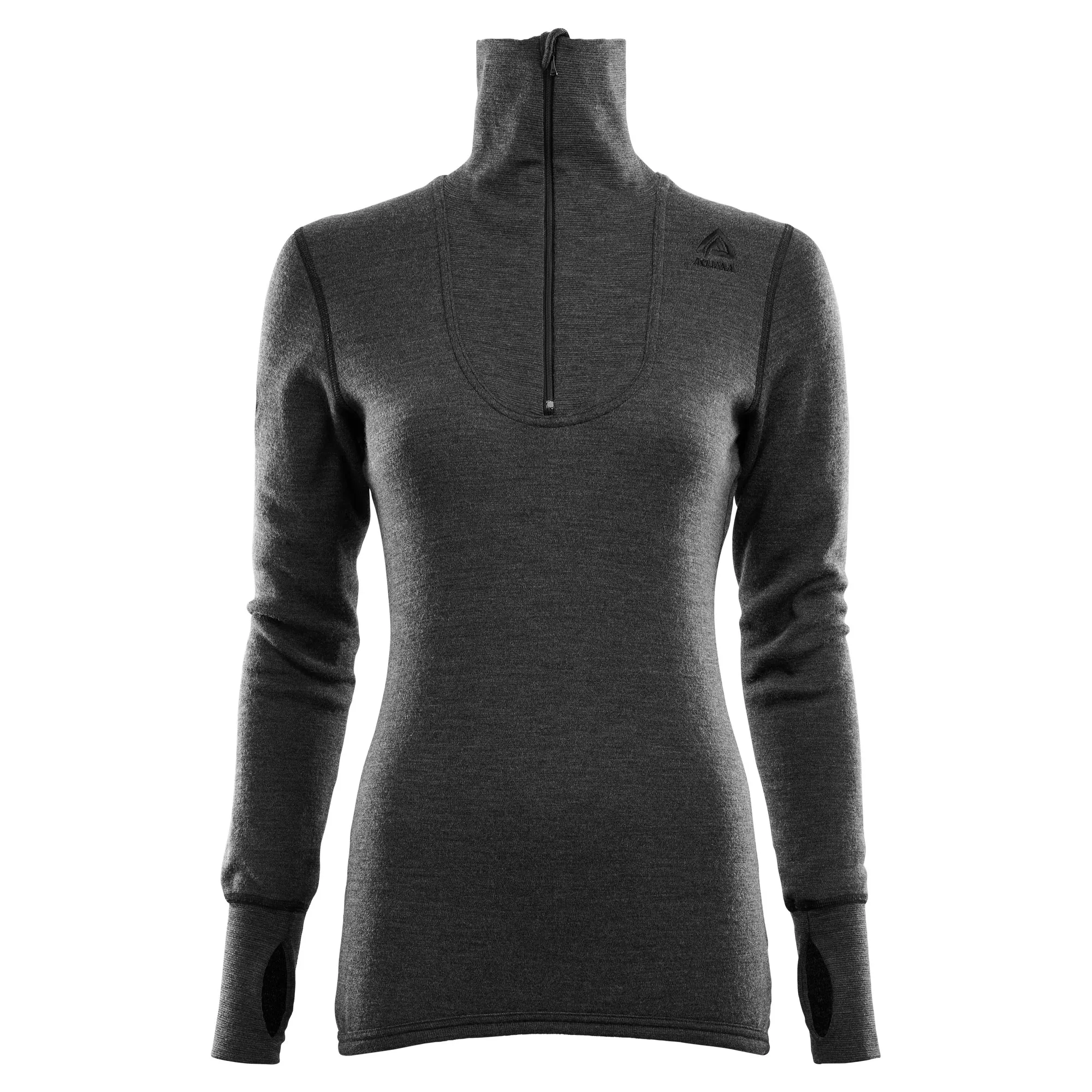 Aclima DoubleWool Polo with Zip Woman Marengo/Jet Black | Buy Aclima DoubleWool Polo with Zip Woman Marengo/Jet Black here | Outnorth