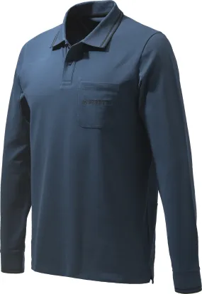 Beretta Men&#x27;s Airmesh Polo Long Sleeve Blue Total Eclipse | Buy Beretta Men&#x27;s Airmesh Polo Long Sleeve Blue Total Eclipse here | Outnorth