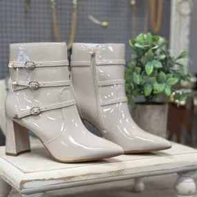 Everclear Ivory Patent Block Heel Boots