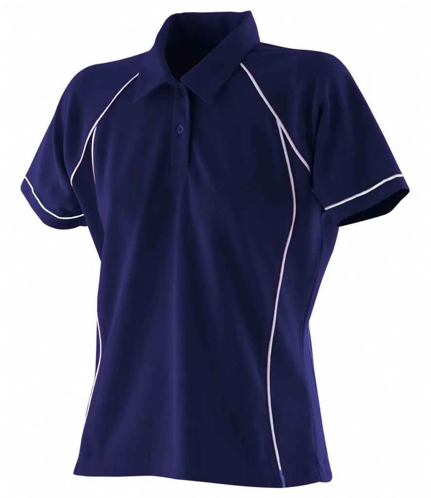 Finden and Hales Performance Piped Polo Shirt (Ladies)