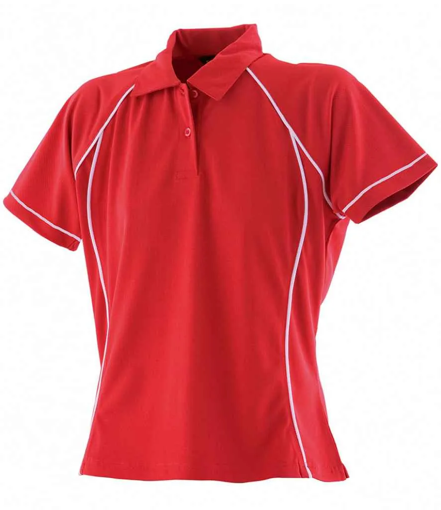 Finden and Hales Performance Piped Polo Shirt (Ladies)