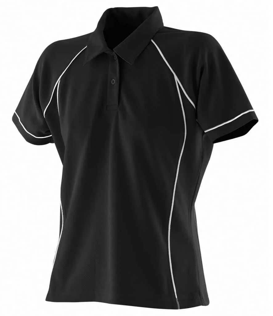 Finden and Hales Performance Piped Polo Shirt (Ladies)