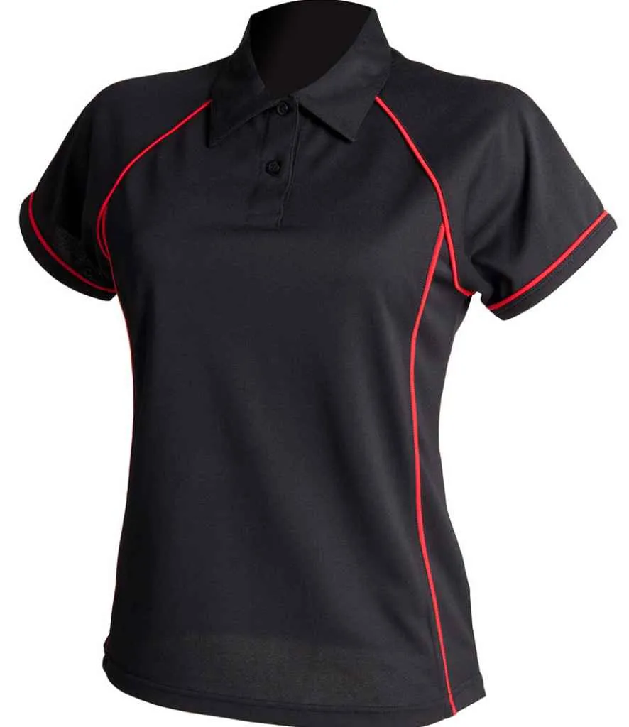Finden and Hales Performance Piped Polo Shirt (Ladies)