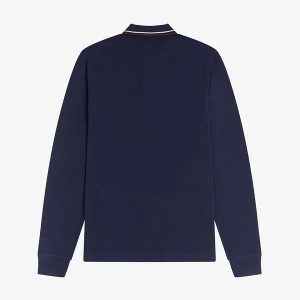 Fred Perry LS Twin Tipped Polo - Carbon Blue / Aubergine