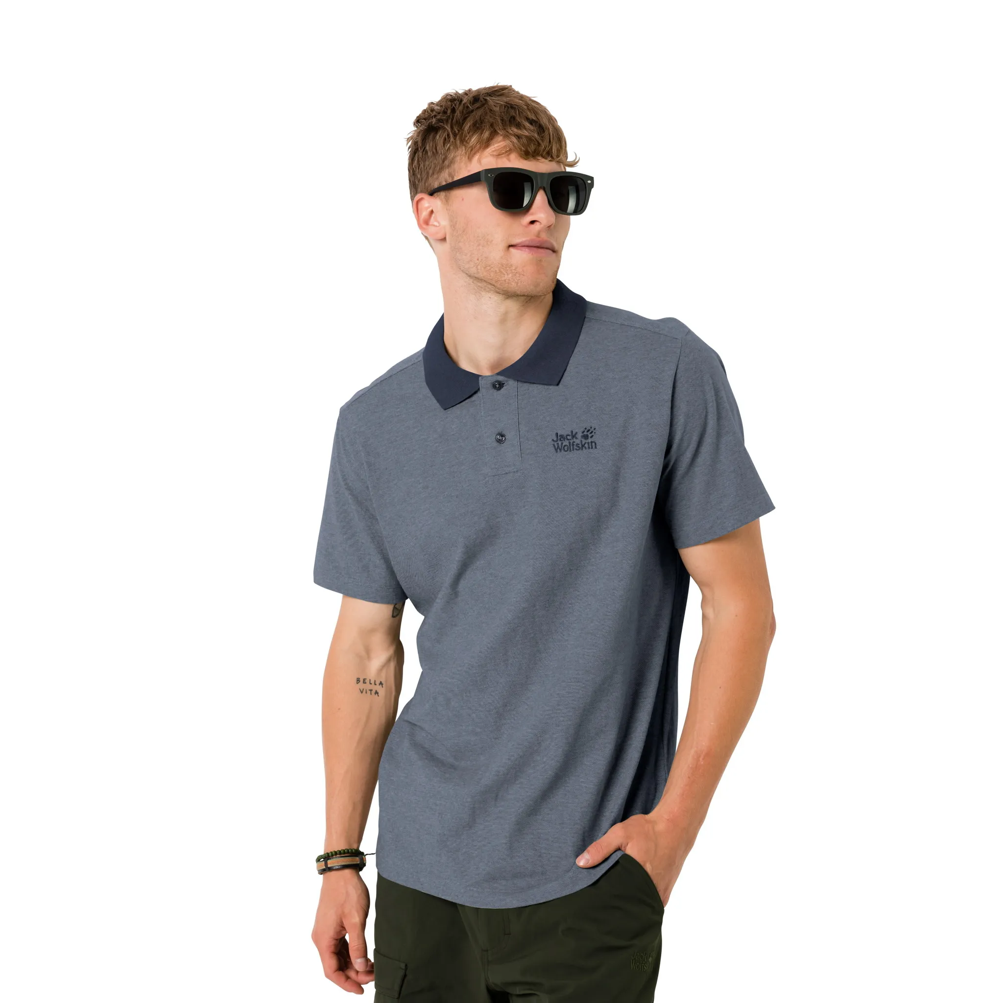 Jack Wolfskin Men&#x27;s Pique Polo Night Blue | Buy Jack Wolfskin Men&#x27;s Pique Polo Night Blue here | Outnorth