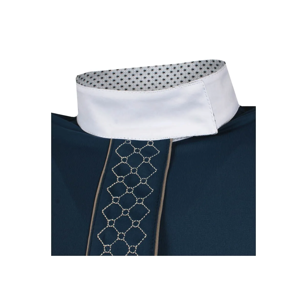 LADIES SHOW POLO SHIRT BY ANIMO. STAND UP COLLAR. SHORT SLEEVES WITH ZIP - MOD. BATTEN ANIMO - COL. BLUE AVIO