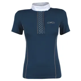 LADIES SHOW POLO SHIRT BY ANIMO. STAND UP COLLAR. SHORT SLEEVES WITH ZIP - MOD. BATTEN ANIMO - COL. BLUE AVIO