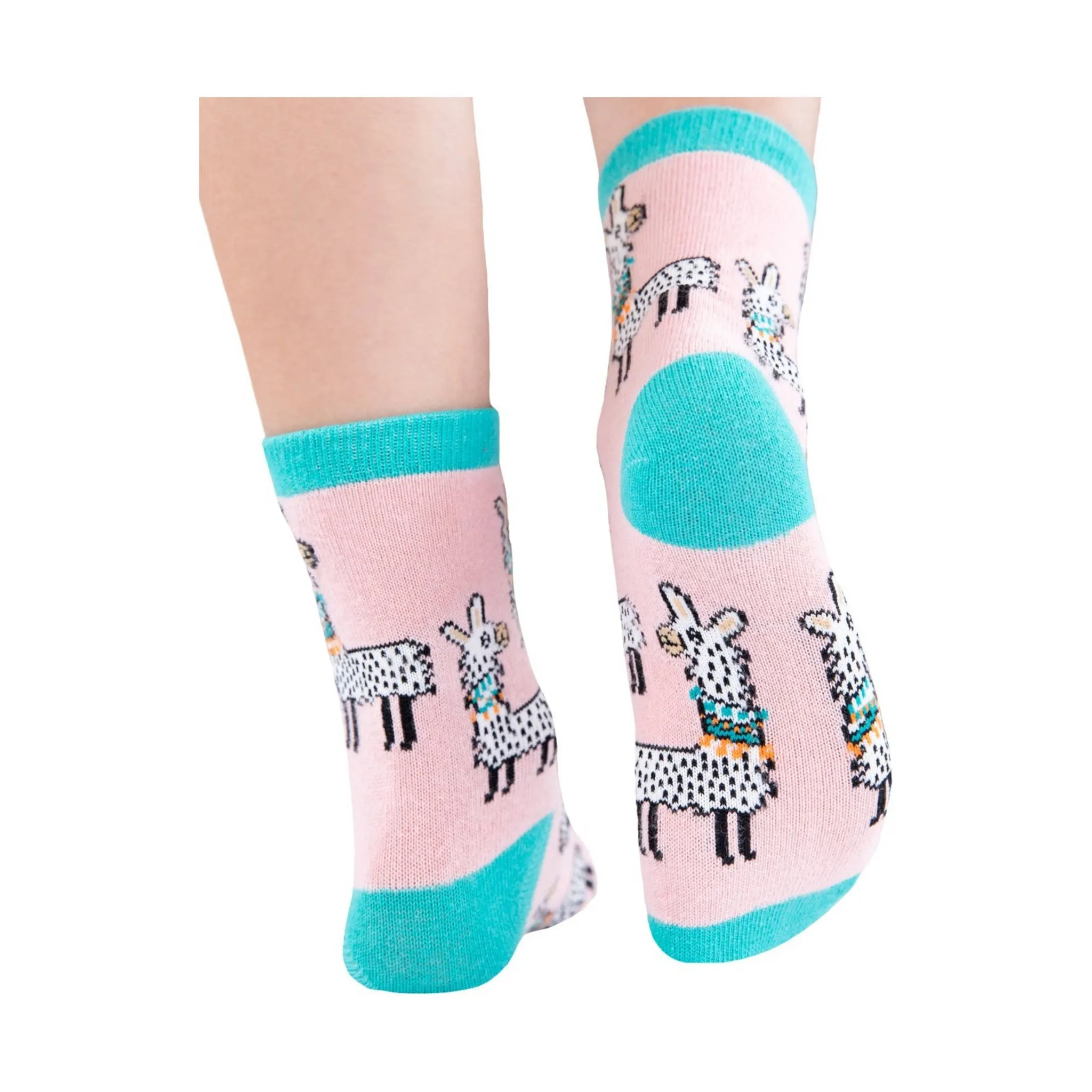 Lazy One Girls' Llama Sock - Pink