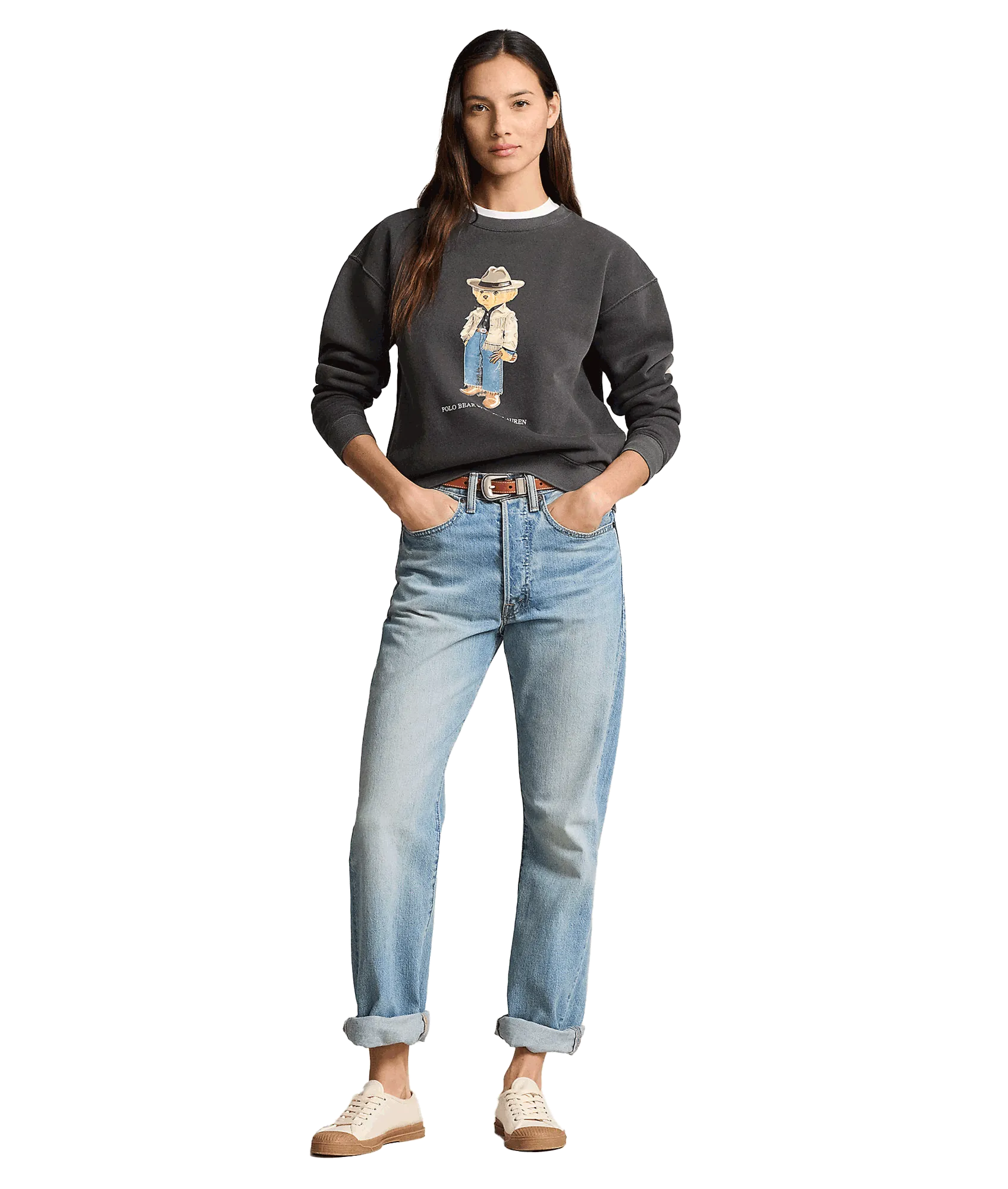 Polo Bear Fleece Crewneck - Black