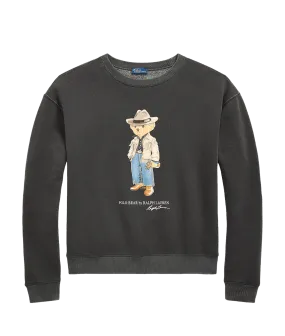 Polo Bear Fleece Crewneck - Black