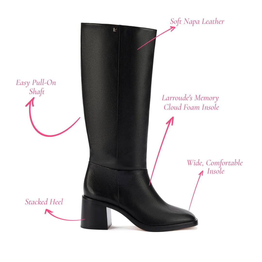 Mens Premium Black Leather Ricky Boots