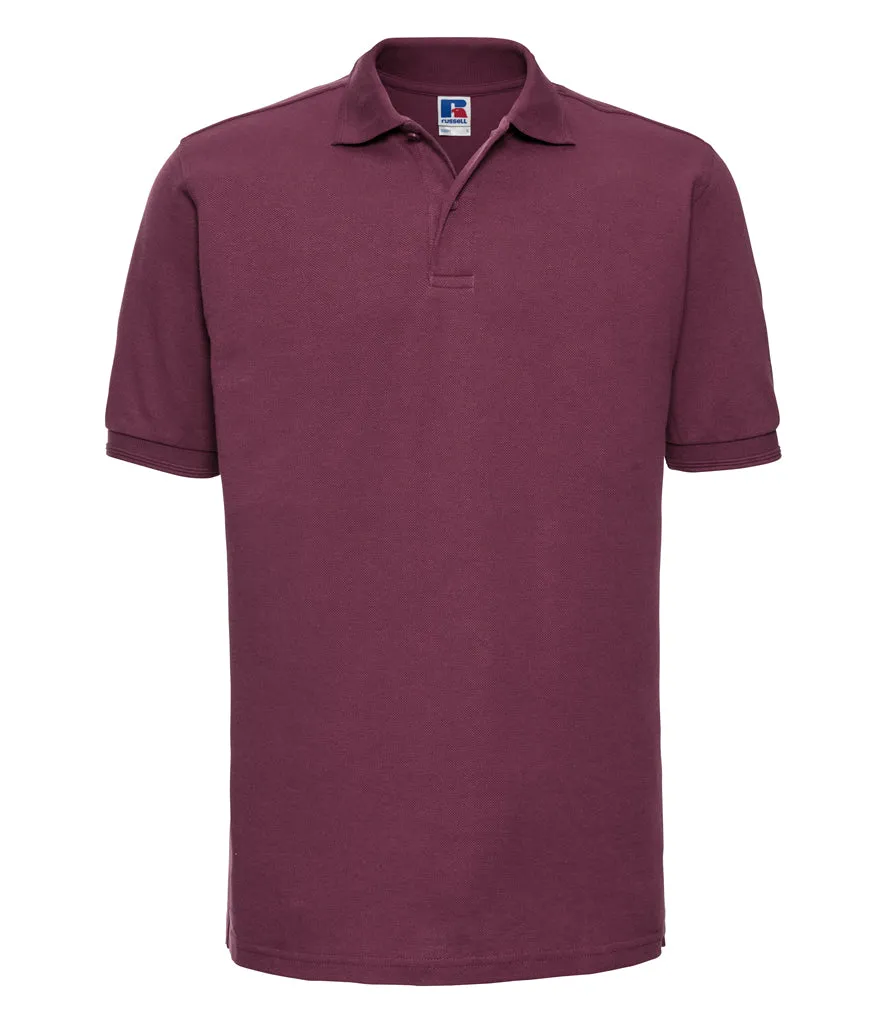 Russell Hardwearing Poly/Cotton Piqué Polo Shirt - Green & Red