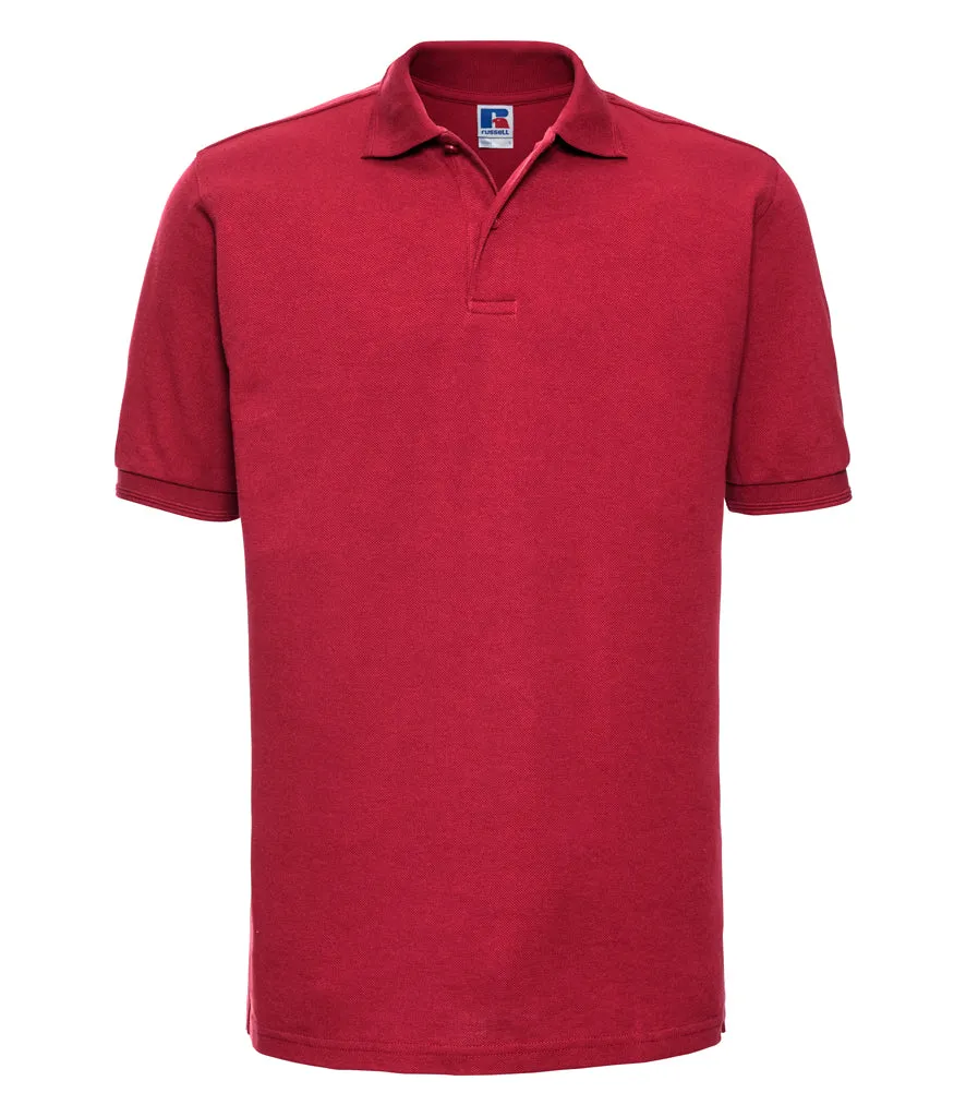 Russell Hardwearing Poly/Cotton Piqué Polo Shirt - Green & Red