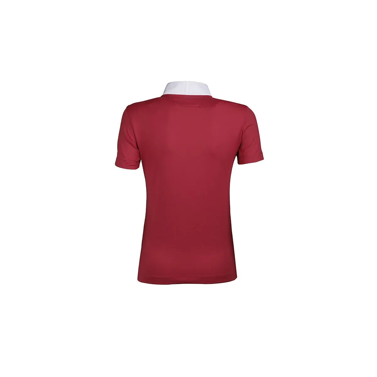 SHORT SLEEVED COMPETITION POLO WITH ZIP CLOSURE AND HEART STUDS ANIMO Women Red