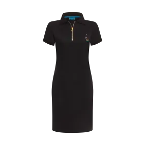 THE TERIDAE POLO DRESS-BLACK