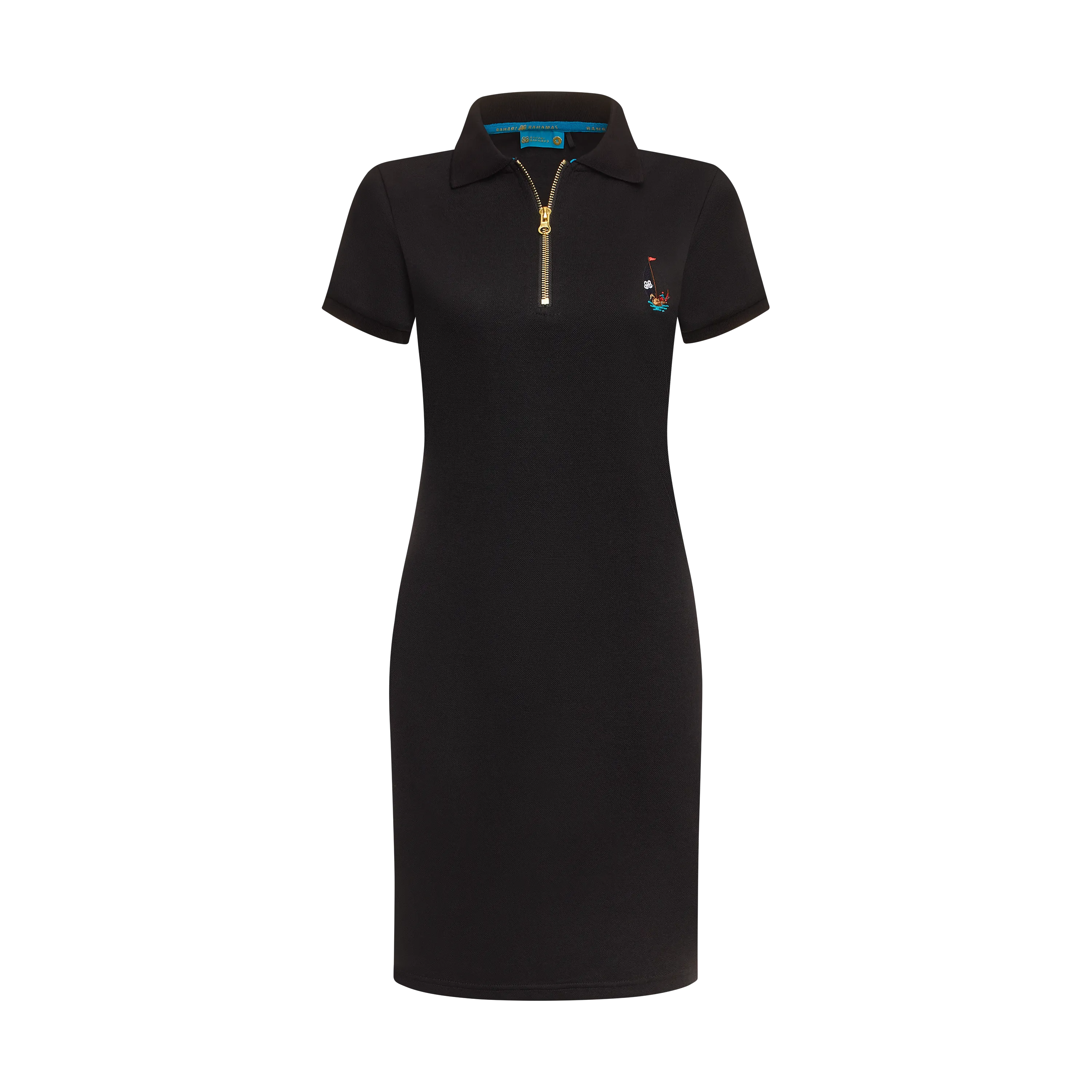 THE TERIDAE POLO DRESS-BLACK